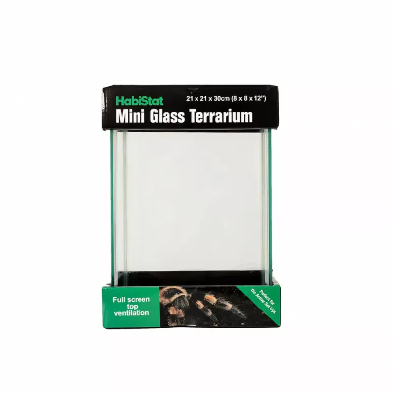 HabiStat Nano Tall glass Terrarium 20x20x30cm  (Kun åpning i top