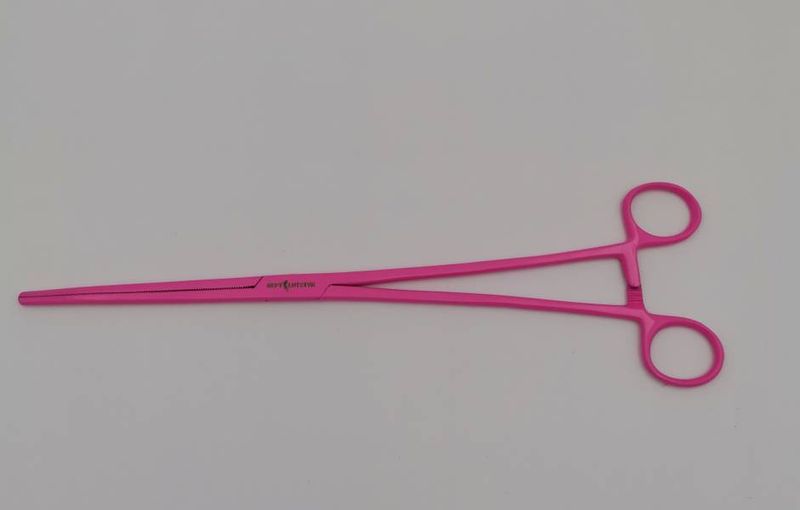 Rosa Hemostat 30cm med lås