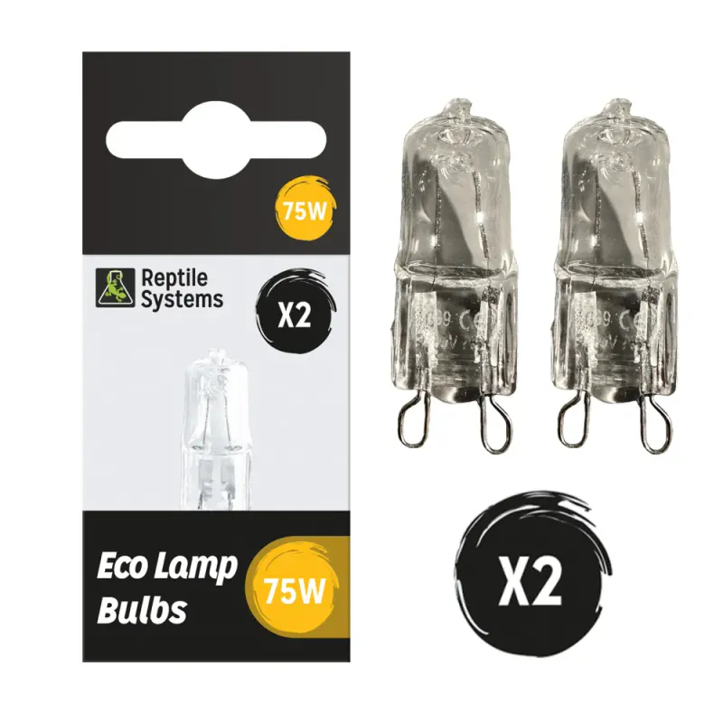 Reptile system ECO halogen 75w -erstatnings pærer 2 pk 